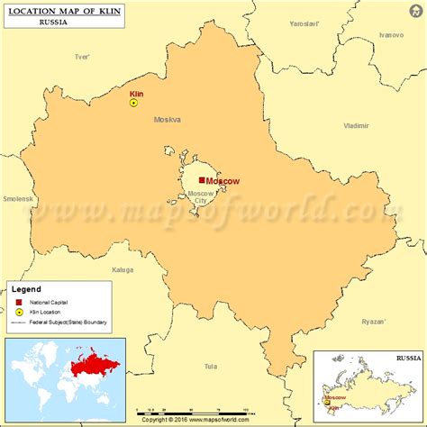 klin location  klin  russia map