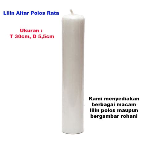 Jual Lilin Misa Gereja Altar Putih Polos Rata Uk 30 X 55 Cm Lilin