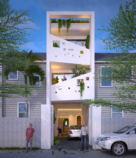 modern narrow facade house ideas | Interior Design IdeasInterior Design Ideas.