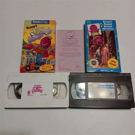 Barney And Friends Lot Of 2 Vhs Magical Musical Adv And All Aboard For Sharing £1687 Picclick Uk