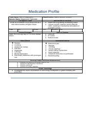 Medication Profile Week 1 3 Pdf Medication Profile Trade Name Milk