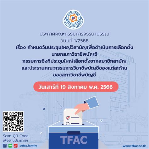 ประกาศคณะกรรมการจรรยาบรรณ ฉบับที่ ๑ ๒๕๖๖ เรื่อง กําหนดวันประชุมใหญ่วิสามัญเพื่อดําเนินการ