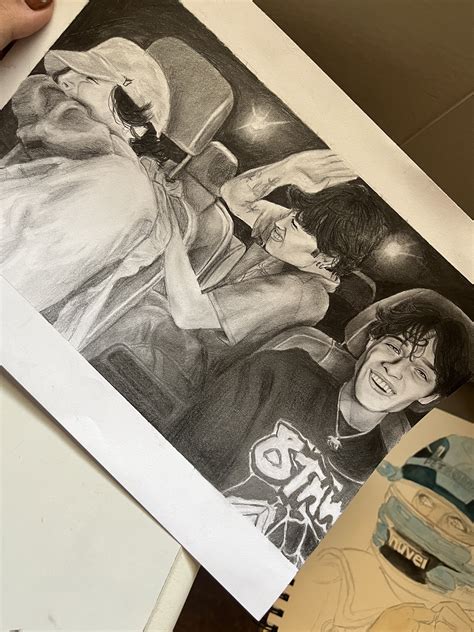 Printed Drawing, Sketch, Matt Sturniolo, Sturniolo Triplet Art, Fan Art