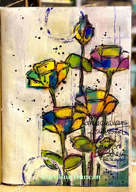 Pin By Kam On Dina Wakely Acrylic Painting Flowers Art Journal Pages