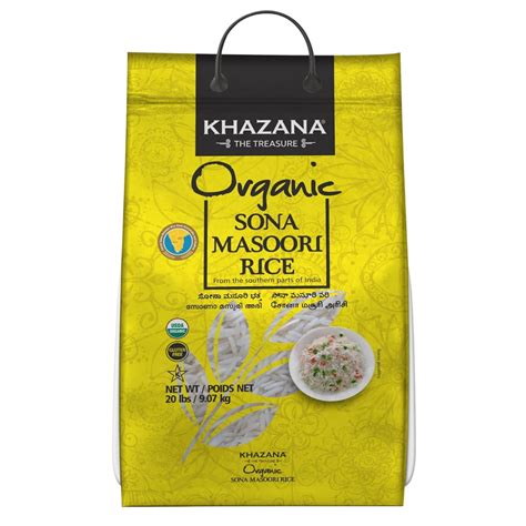 Amazon Khazana Organic Sona Masoori Rice Lb Non Gmo Gluten