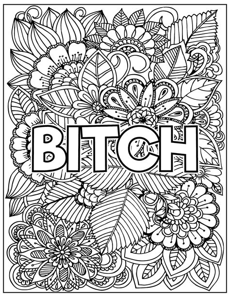 Adult Swear Word Coloring Pages Curse Word Coloring Pages Etsy