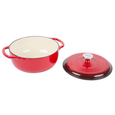 Lodge Ec4d43 4 5 Qt Island Spice Red Enameled Cast Iron Dutch Oven