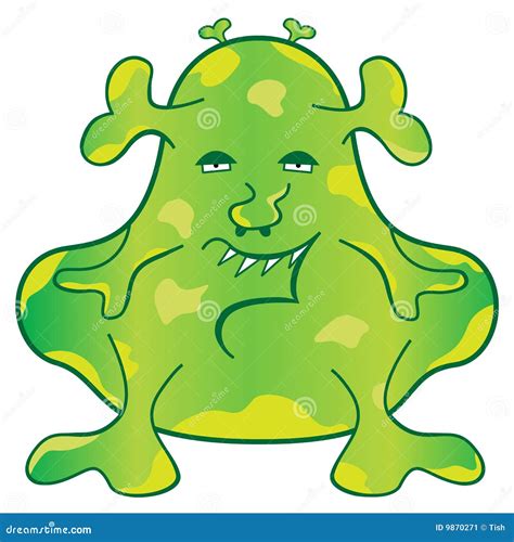 Green Monster Cartoon Character Stock Vector - Illustration of humorous ...