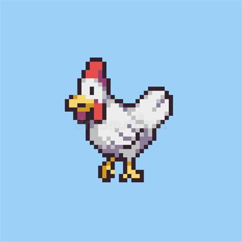 Vector Pixel Art Chicken Hen Illustration Stock Vector Illustration