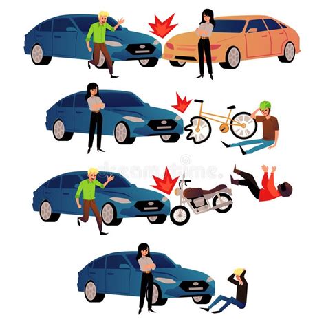 El Conductor Del Coche Entra En Un Vector De Accidente Ilustraci N