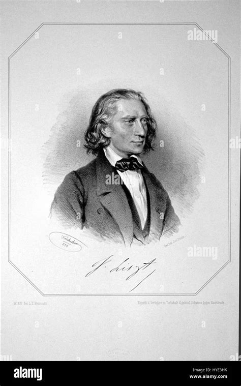 Franz Liszt 1856 Litho Stock Photo Alamy