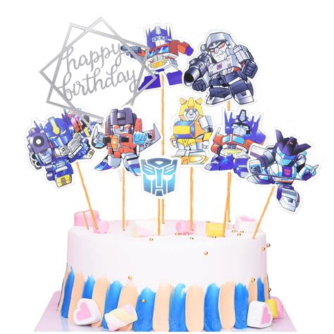 Buy Transformers Cake Decorations Pcs Transform Robot Cake Topper Set