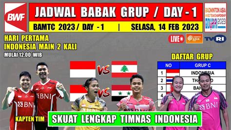 Jadwal Badminton Asia Mixed Team Championship 2023 Hari Ini Day 1