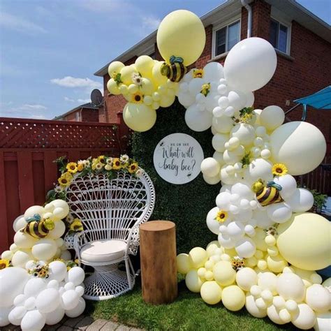 Pcs Yellow White Bee Balloon Garland Arch Kit Foil Bumble Bee