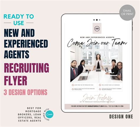 Real Estate Recruiting Flyer Canva Masterbundles