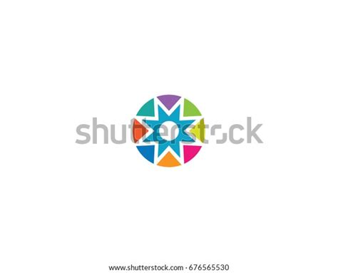 Colorful Circle Star Logo Design Template Stock Vector Royalty Free