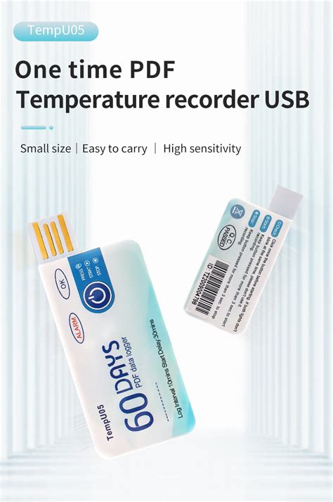 TempU05 Mootea Temperature Recorder TempU05 Single Use Temperature Data