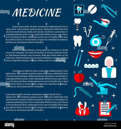 Dentistry Medicine Information Banner With Infographics Stomatology