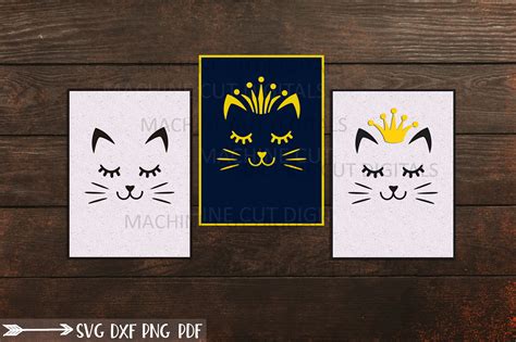 Birthday Cat lover greeting card svg dxf cricut laser cut template By ...