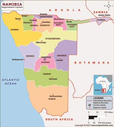 Namibia Regions And Capitals List And Map List Of Regions And