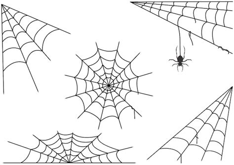 Premium Vector Set Spider Web Silhouettes For Halloween