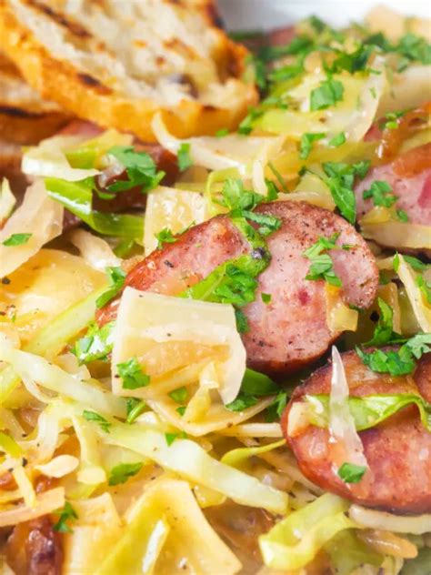 Lazanki With Kielbasa Polish Cabbage Pasta Krumpli