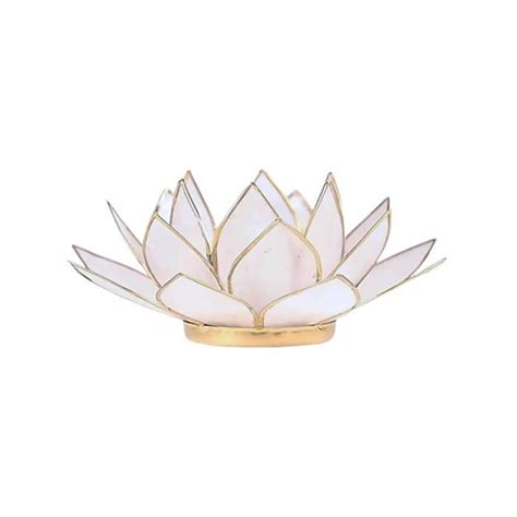 Bougeoir Fleur De Lotus Blanche En Coquille De Capiz Cdiscount Maison