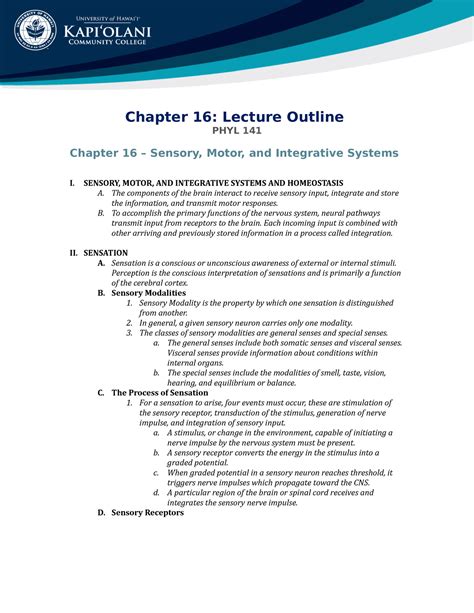 Ch 16 Lecture Outline Chapter 16 Lecture Outline PHYL 141 Chapter