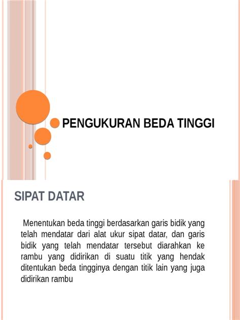 PDF Pengukuran Beda Tinggi 4 DOKUMEN TIPS