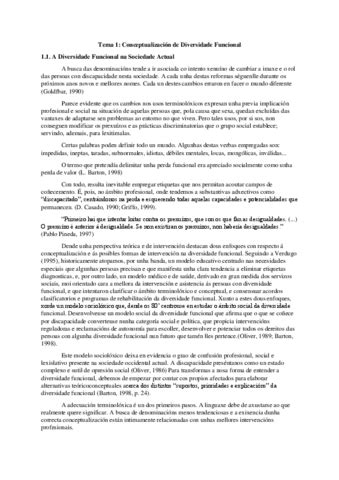 Tema 1 Conceptualizacion De Diversidade Funcional Pdf