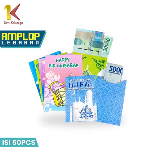 Jual Satu Keluarga Amplop Lebaran Isi 50pcs Motif Karakter C823 Amplop