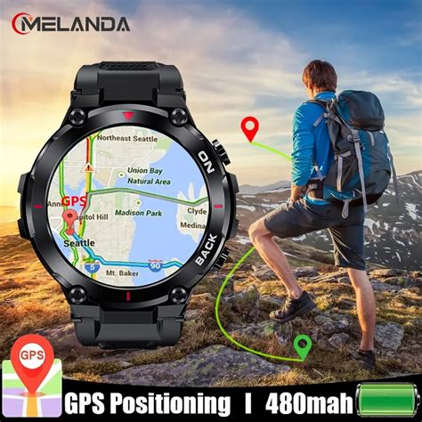 MELANDA K37 Military GPS Smart Watch Men 360 360 HD Screen Heart Rate