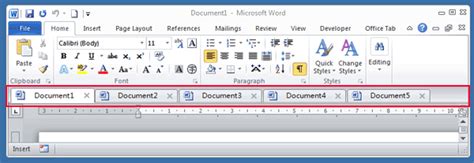 How To Have Office Tabbed Windows In Microsoft Office 2003 2007 And 2010