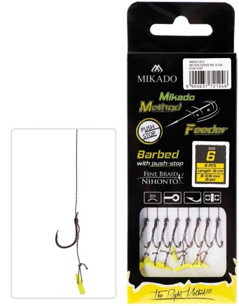 Mikado PRZYPON Method Feeder Rigs 10 Mm HAK 14 Push Stop Gotowe