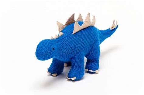 Knitted Blue Stegosaurus Rattle The Little Lavender Tree