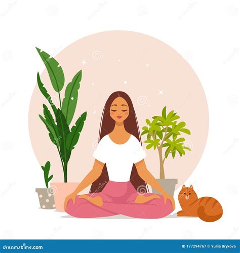 Girl Meditation Stock Vector Illustration Of Healthy 177294767