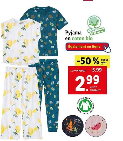 Promo Pyjama En Coton Bio Chez Lidl Icatalogue Fr