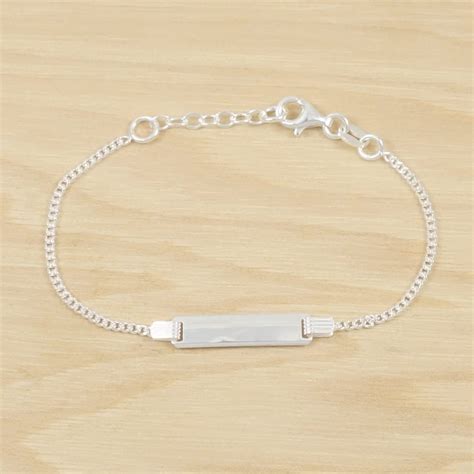 Pulsera Esclava Infantil Con Chapa Para Grabar PlataOle