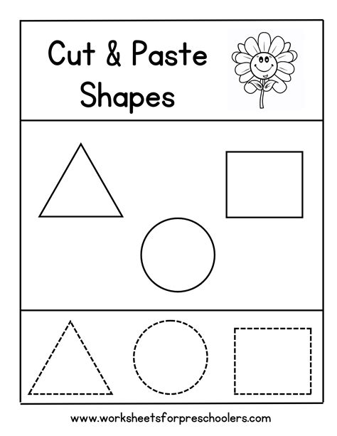 Shapes Cut And Paste Worksheets For Preschool