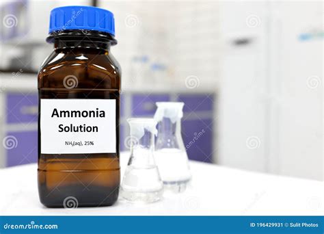 Selective Focus Of Ammonia Solution Or Ammonium Hydroxide In Glass