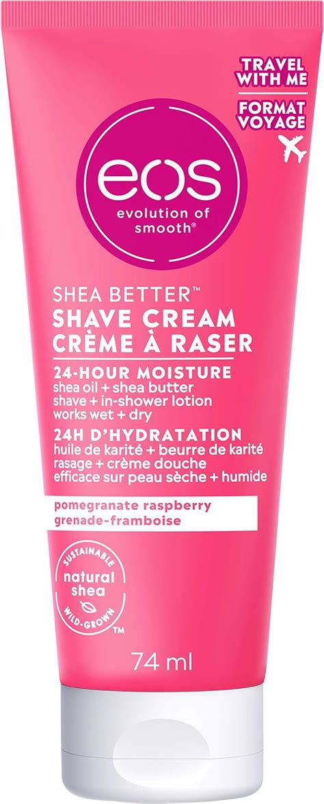 Eos Shea Better Travel Size Shaving Cream Pomegranate Raspberry 24hr Hydration 74ml Amazon