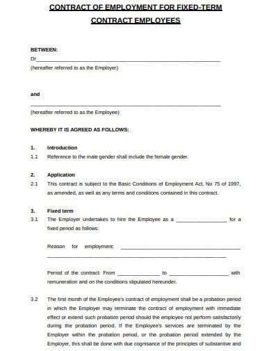 5 Retail Employment Contract Templates In Pdf