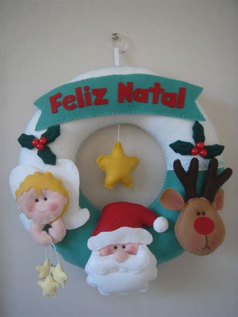 Guirlandas De Natal Em Feltro Feltro Natal Natal Feliz Natal