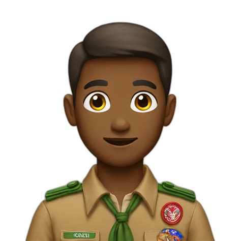 White And Brown Hair Boy Scout Ai Emoji Generator