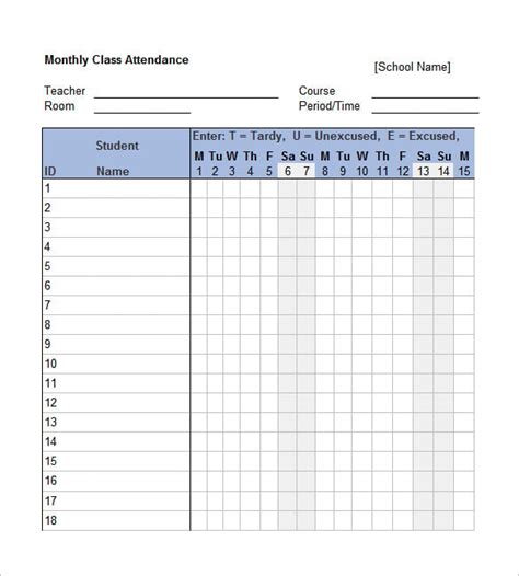 Free Attendance Tracking Templates And Forms - Attendance Sign In Sheet Forms And Templates ...