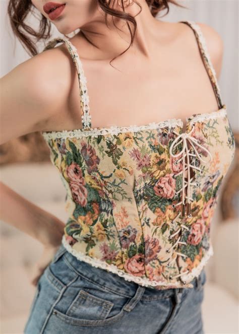 Renaissance Floral Corset Top • Dreamscaped