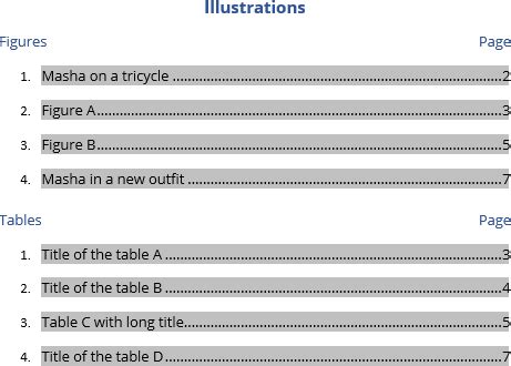 Microsoft Word Create List Of Figures Chart Prodbetta