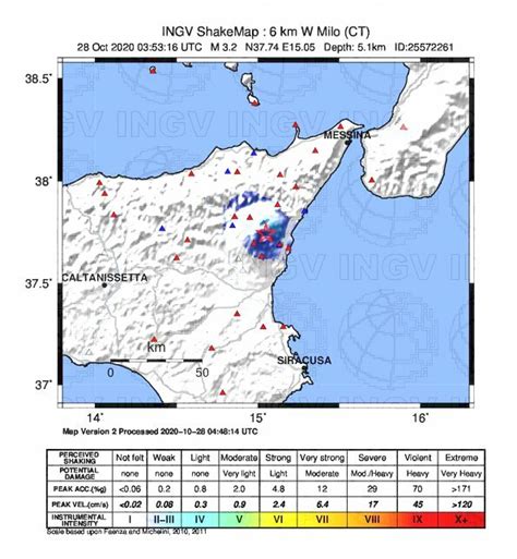 Sicilia Scossa Di Terremoto Sull Etna Epicentro A Km Da Milo Dati