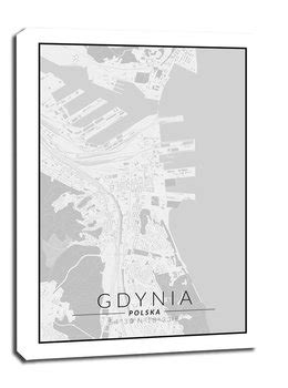 Gdynia Mapa Czarno Bia A Obraz Na P Tnie X Cm Galeria Plakatu