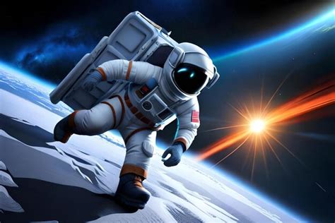 Premium AI Image | 3d astronaut spaceman on space background 3d ...